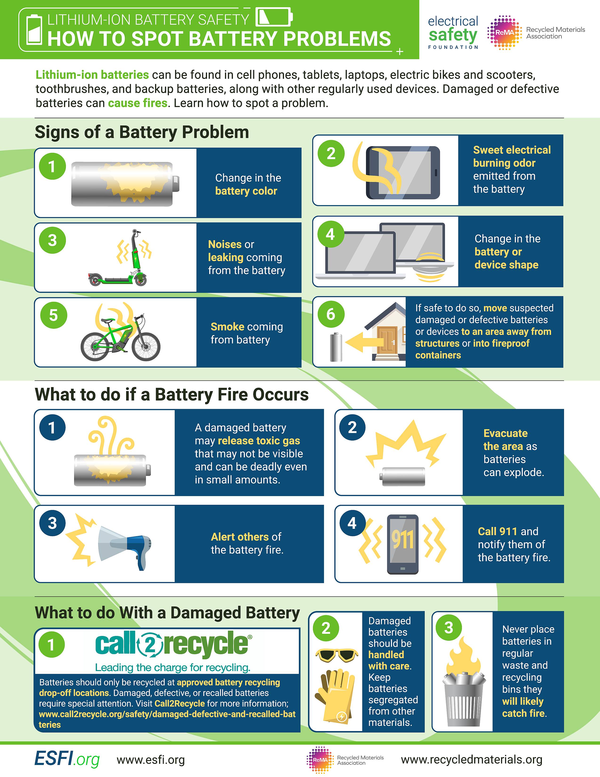 ESF & ReMA How to Spot Battery Problems LithiumIon Battery Safety